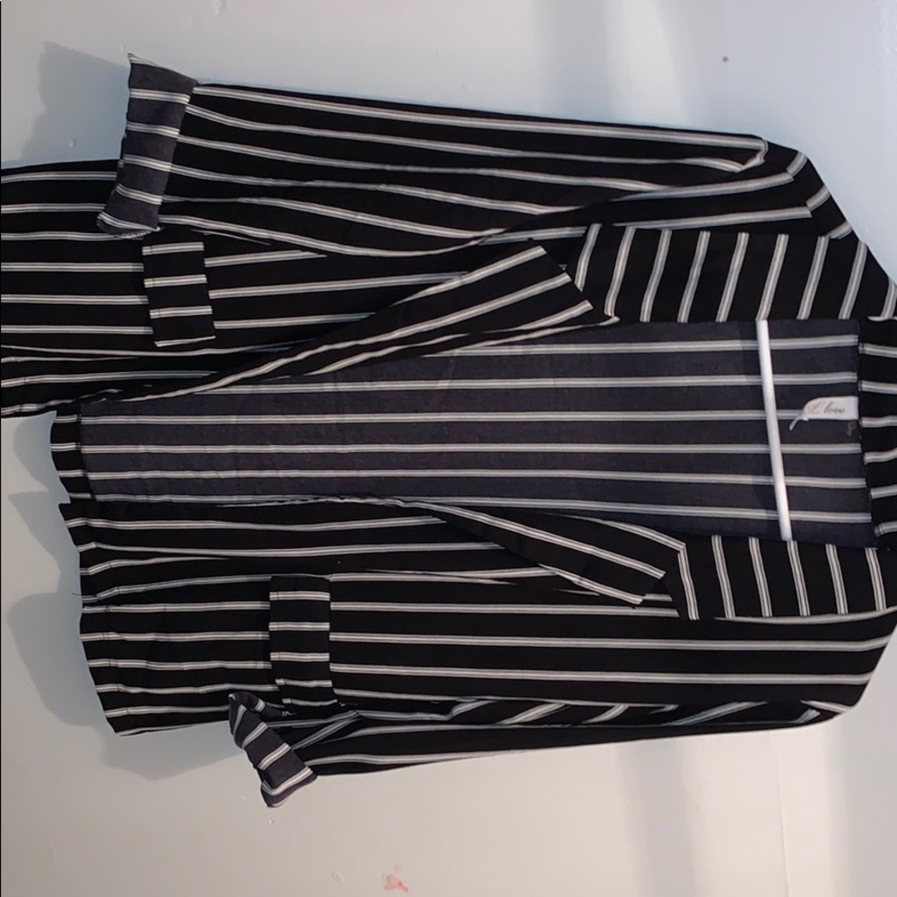 Black and white stripe blazer